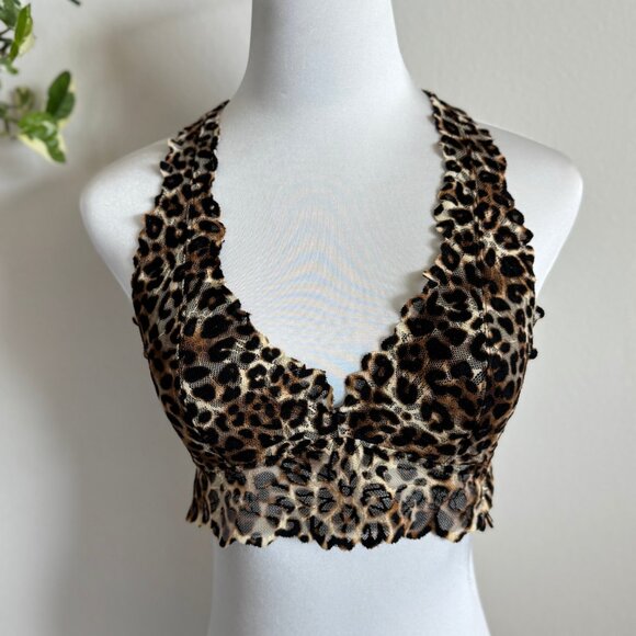 Victoria's Secret PINK Y2K Leopard Lace Bralette Sz Small - Picture 1 of 6